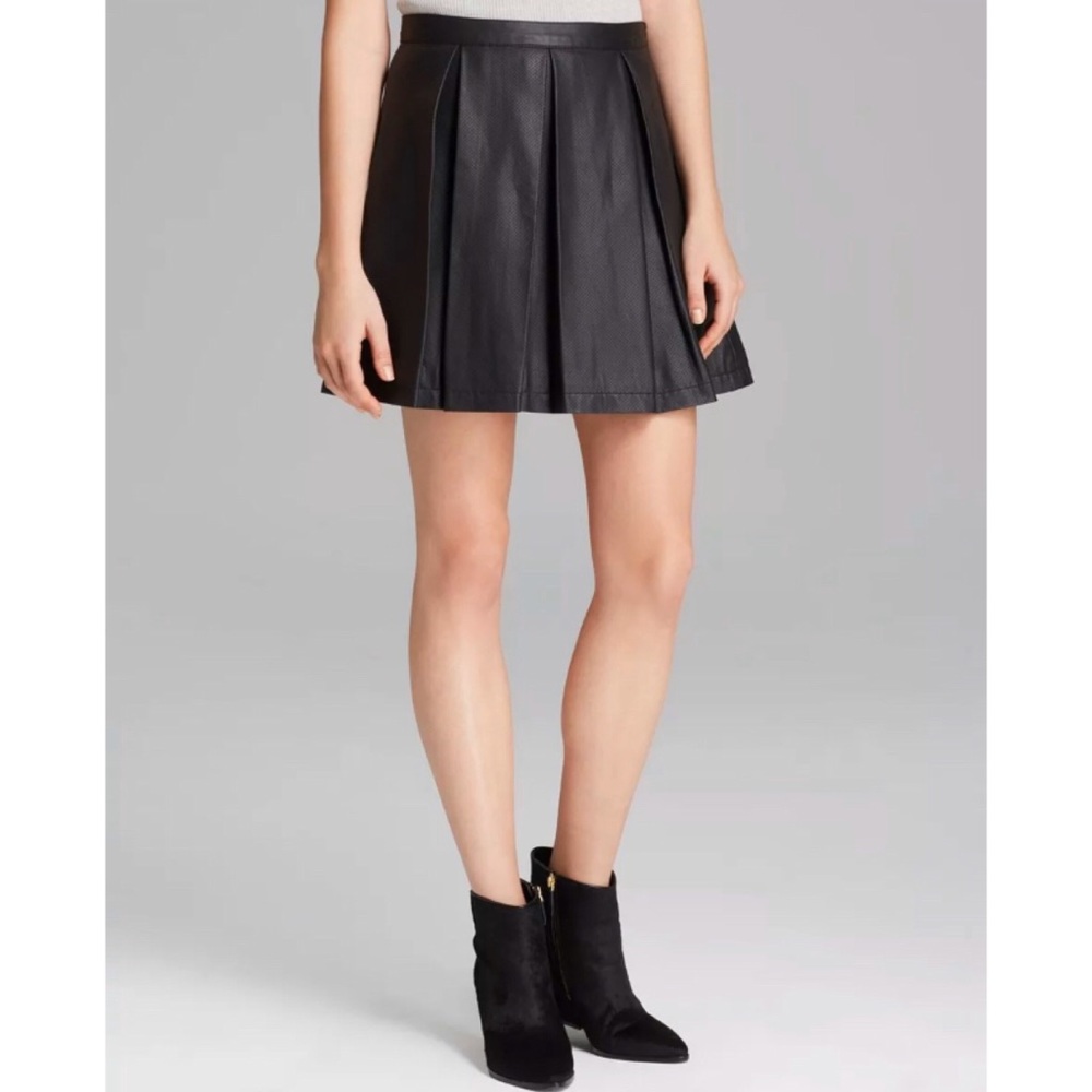 French Connection Black pleather skirt